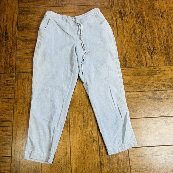 J. Crew Light Blue Chambray Coastal Casual Ankle Pants Drawstring Waist Size S - Picture 10 of 10